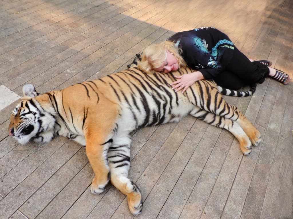 Jane with tiger